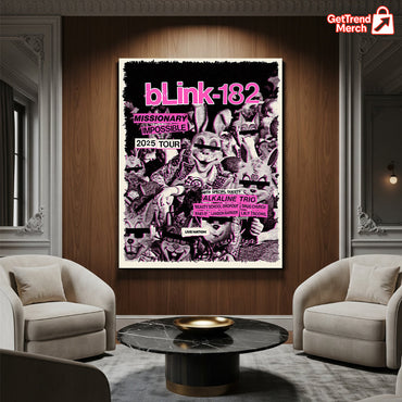 Blink-182 Missionary Impossible 2025 Tour Poster Canvas – Limited Edition Punk Rock Wall Art - Get Trend Merch