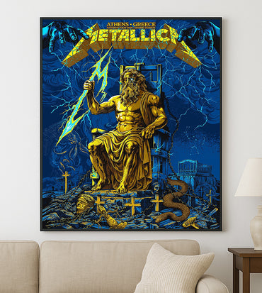 Metallica M72 World Tour Athens Greece May 9 2026 Olympic Stadium Zeus lightning poster canvas wall art