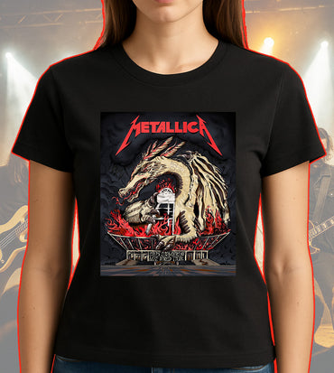 Metallica M72 World Tour Chorzow Poland May 19 2026 Stadion Slaski dragon fire black graphic T-shirt
