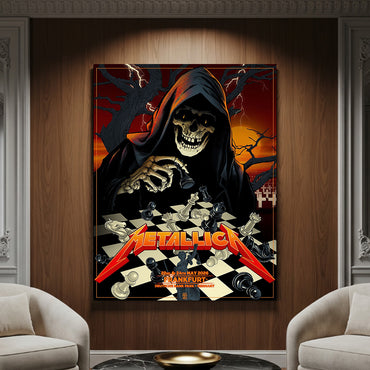 Metallica M72 World Tour Frankfurt Germany May 22 and 24 2026 Deutsche Bank Park grim reaper chess poster canvas wall art