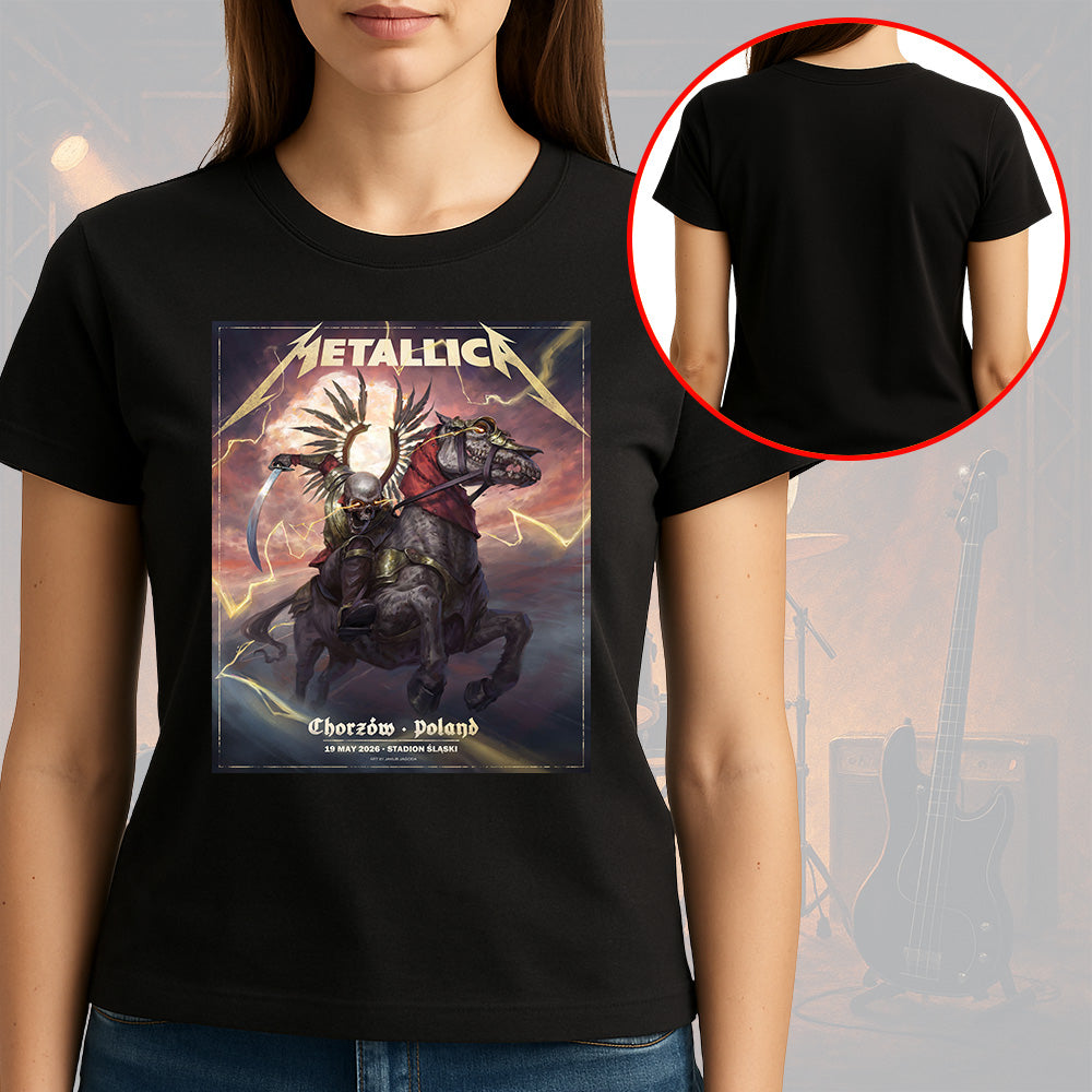 Metallica M72 World Tour Chorzow Poland May 19 2026 Stadion Slaski horseman black graphic T-shirt