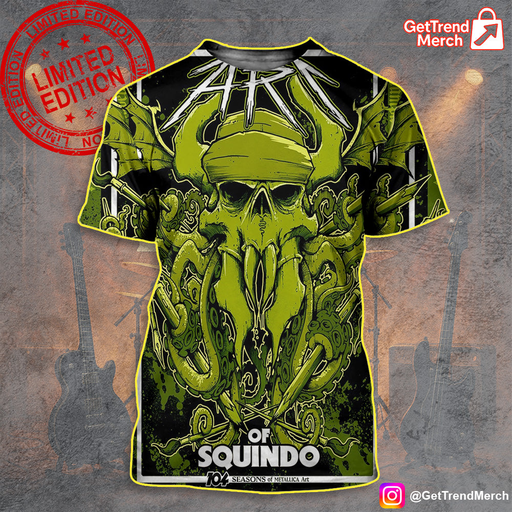 The Art of Squindo 3D T-Shirt β Metallica M72 Santa Clara 2025 Limited Edition Tour Merch, 104 Seasons Exclusive Artwork Tee - Get Trend Merch