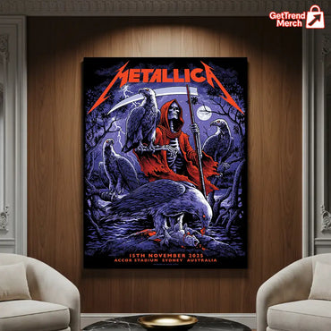 Metallica M72 World Tour November 15 2025 Sydney Australia Accor Stadium Poster Canvas Wall Art