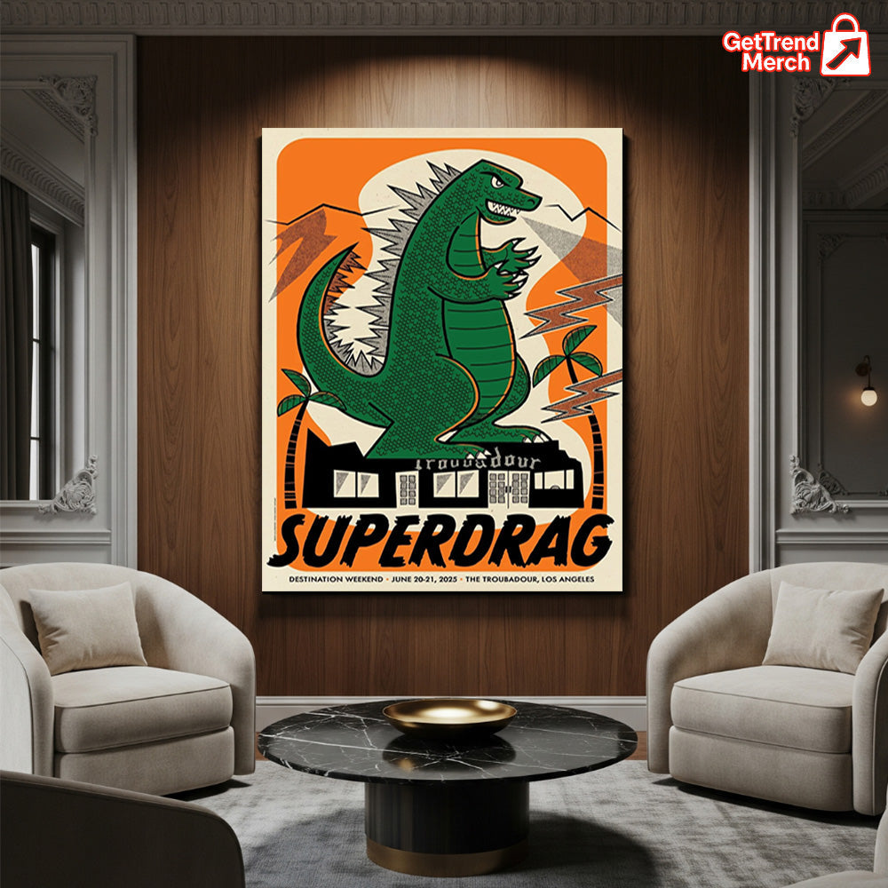 Superdrag Destination Weekend Poster Canvas β The Troubadour LA 2025 Limited Edition by Daykamp Creative, 12x18 Gig Print Wall Art - Get Trend Merch