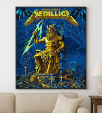 Metallica M72 World Tour Athens Greece May 9 2026 Olympic Stadium Zeus lightning poster canvas wall art