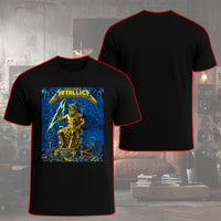 Metallica M72 World Tour Athens Greece May 9 2026 Olympic Stadium black graphic T-shirt with Zeus lightning artwork