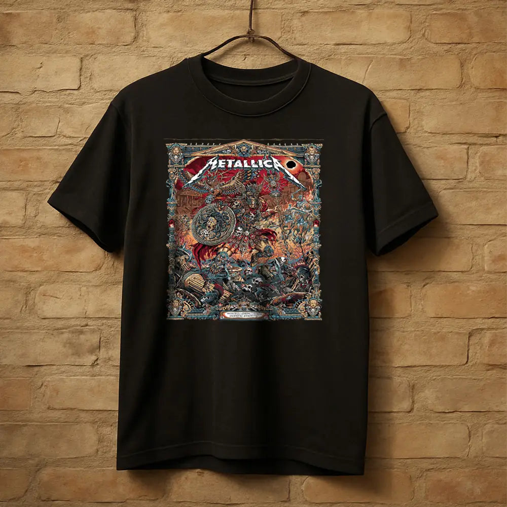 Metallica M72 World Tour Athens Greece May 9 2026 Olympic Stadium black graphic T-shirt with poster art design