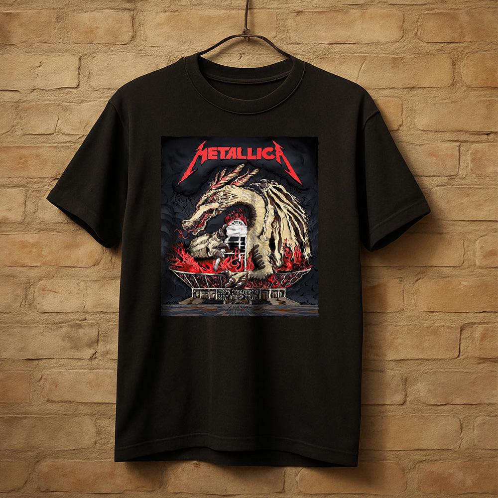 Metallica M72 World Tour Chorzow Poland May 19 2026 Stadion Slaski dragon fire black graphic T-shirt