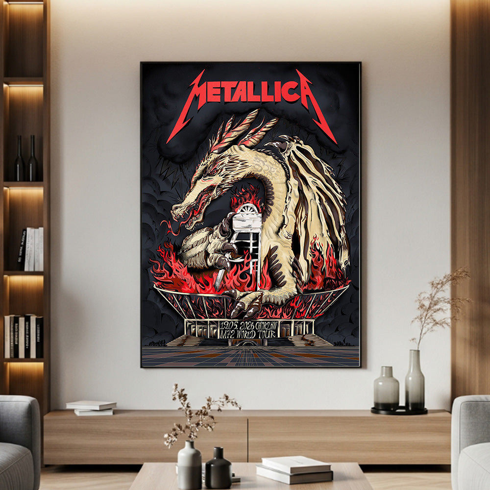 Metallica M72 World Tour Chorzow Poland May 19 2026 Stadion Slaski dragon fire poster canvas wall art