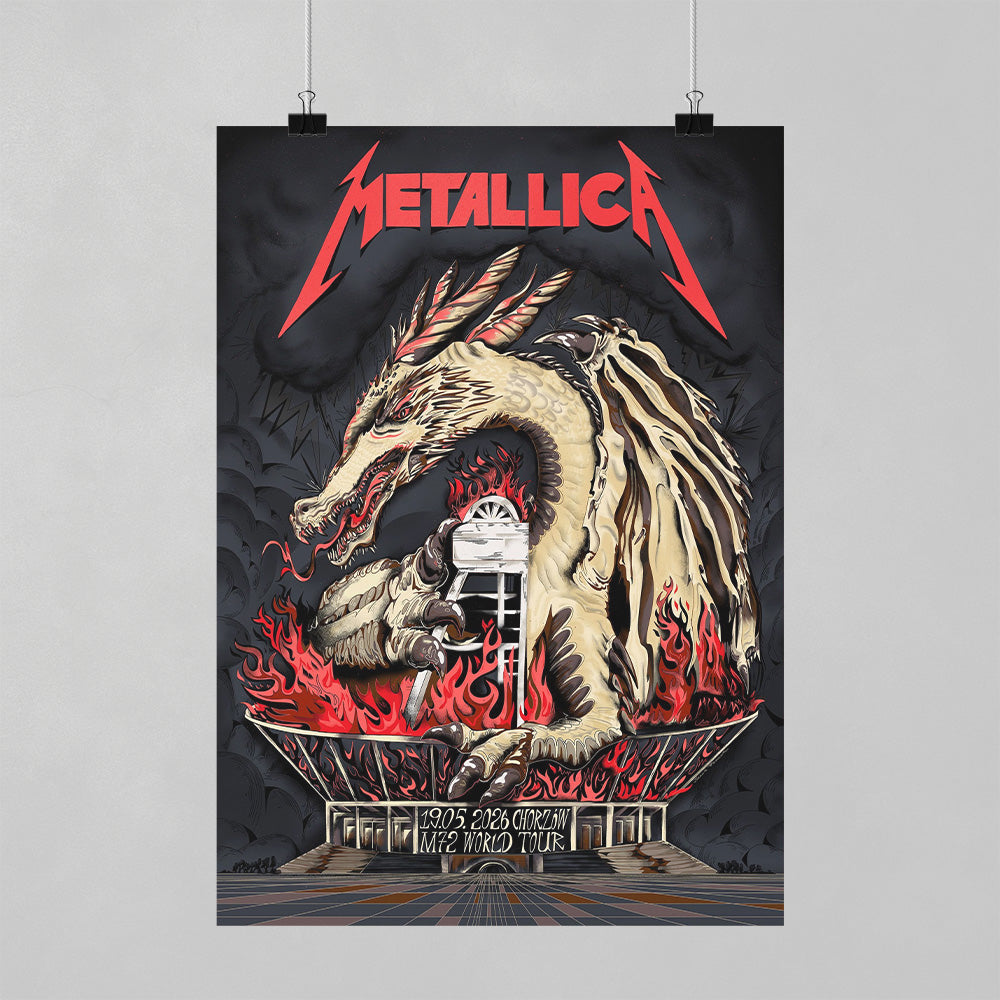 Metallica M72 World Tour Chorzow Poland May 19 2026 Stadion Slaski dragon fire poster canvas wall art