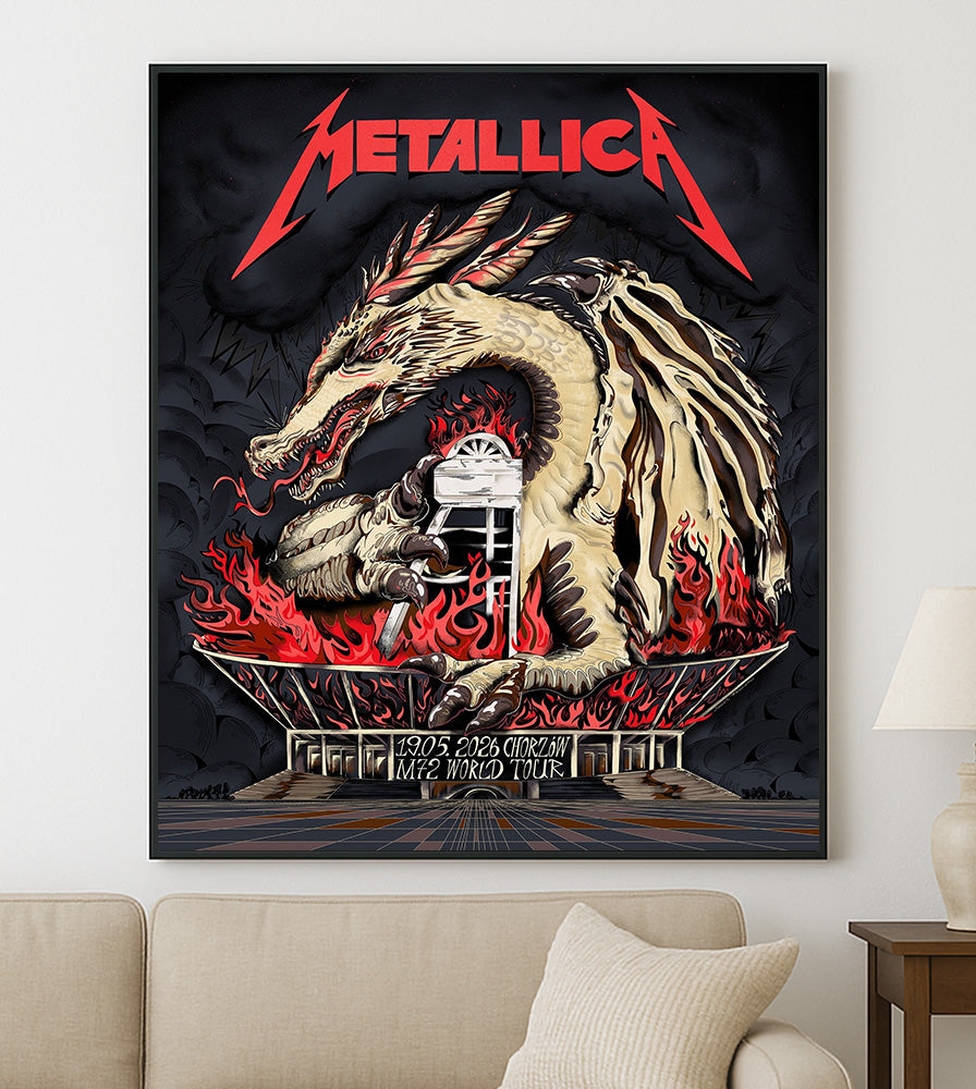 Metallica M72 World Tour Chorzow Poland May 19 2026 Stadion Slaski dragon fire poster canvas wall art
