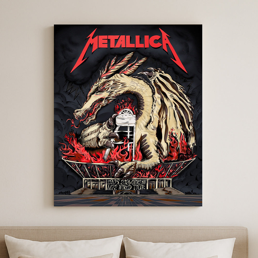 Metallica M72 World Tour Chorzow Poland May 19 2026 Stadion Slaski dragon fire poster canvas wall art