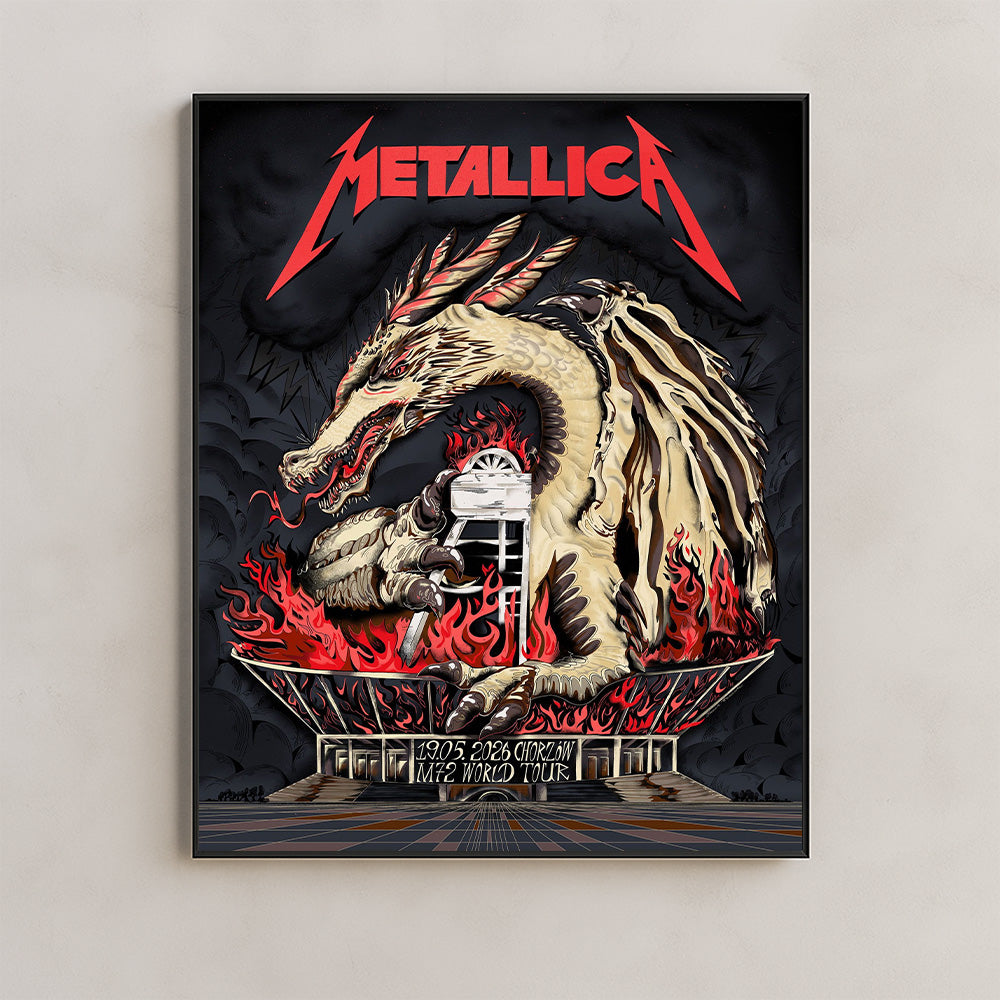 Metallica M72 World Tour Chorzow Poland May 19 2026 Stadion Slaski dragon fire poster canvas wall art