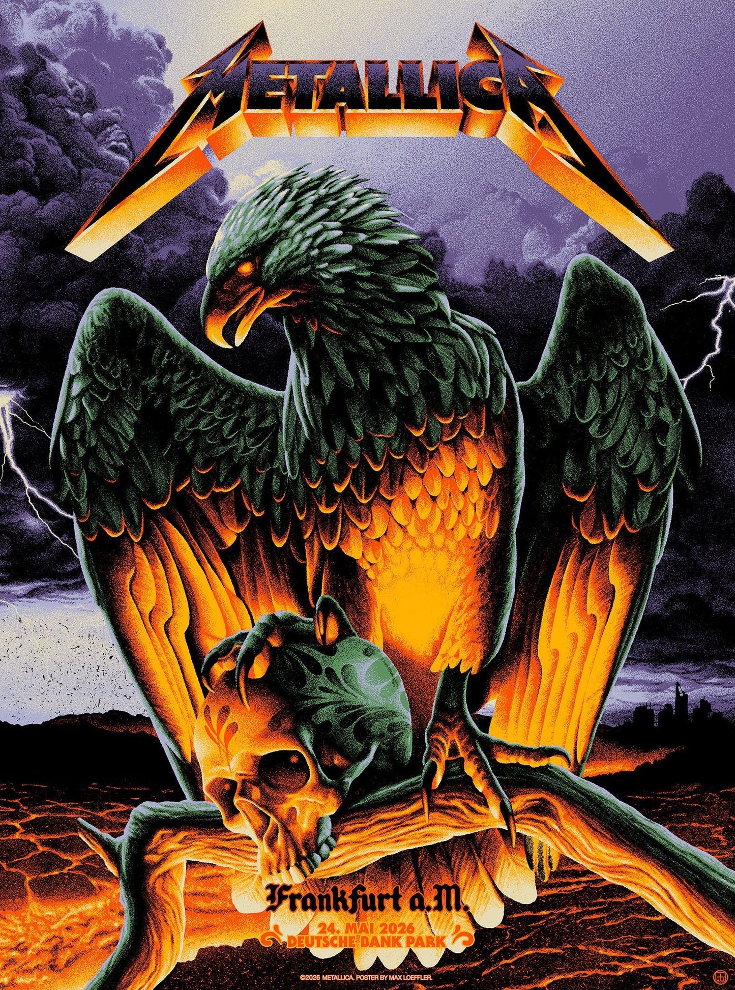 Metallica M72 World Tour Frankfurt Germany May 24 2026 Deutsche Bank Park eagle skull black graphic T-shirt
