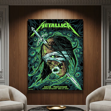 Metallica M72 World Tour Zurich Switzerland May 27 2026 Stadion Letzigrund mummy sword poster canvas wall art