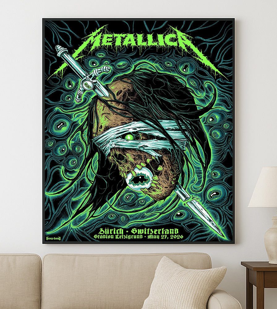 Metallica M72 World Tour Zurich Switzerland May 27 2026 Stadion Letzigrund mummy sword poster canvas wall art