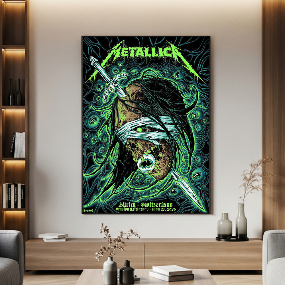 Metallica M72 World Tour Zurich Switzerland May 27 2026 Stadion Letzigrund mummy sword poster canvas wall art