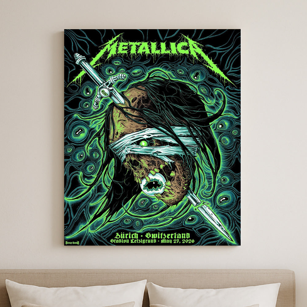 Metallica M72 World Tour Zurich Switzerland May 27 2026 Stadion Letzigrund mummy sword poster canvas wall art