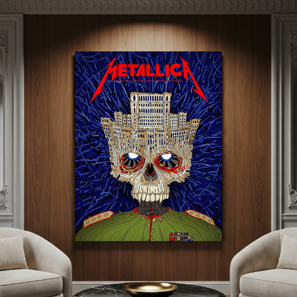 Metallica M72 World Tour Bucharest Romania May 13 2026 Arena Nationala skull poster canvas wall art