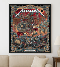 Metallica M72 World Tour Athens Greece May 9 2026 Olympic Stadium poster canvas wall art with heavy metal Greek mythology artwork