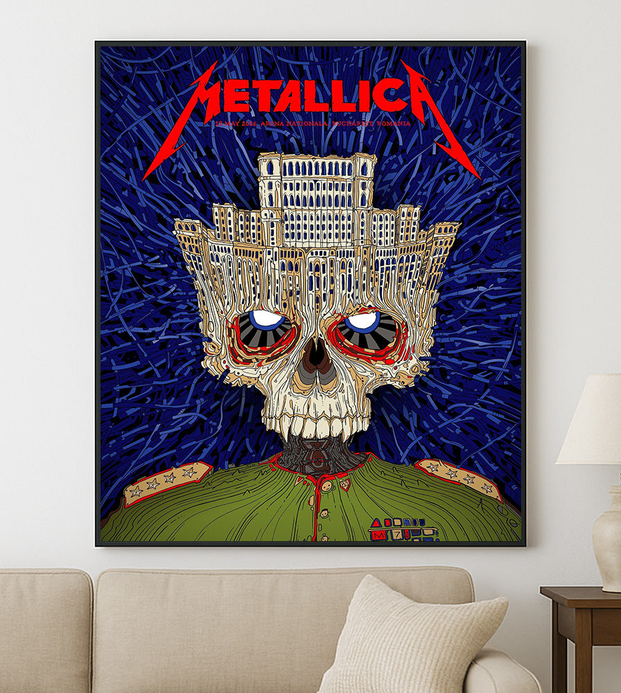 Metallica M72 World Tour Bucharest Romania May 13 2026 Arena Nationala skull poster canvas wall art