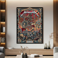 Metallica M72 World Tour Athens Greece May 9 2026 Olympic Stadium poster canvas wall art with heavy metal Greek mythology artwork