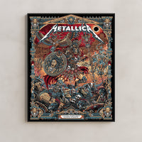 Metallica M72 World Tour Athens Greece May 9 2026 Olympic Stadium poster canvas wall art with heavy metal Greek mythology artwork