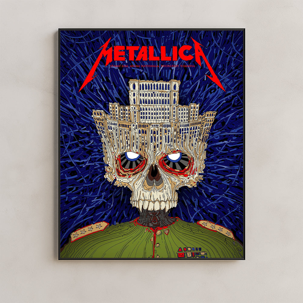Metallica M72 World Tour Bucharest Romania May 13 2026 Arena Nationala skull poster canvas wall art