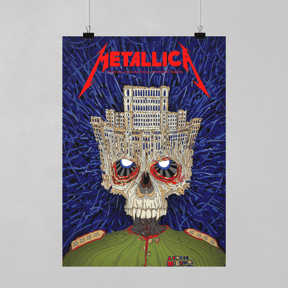Metallica M72 World Tour Bucharest Romania May 13 2026 Arena Nationala skull poster canvas wall art