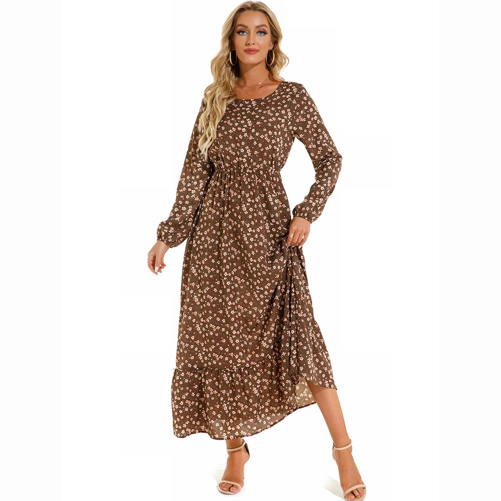 Bohemian Floral Chiffon Maxi Dress