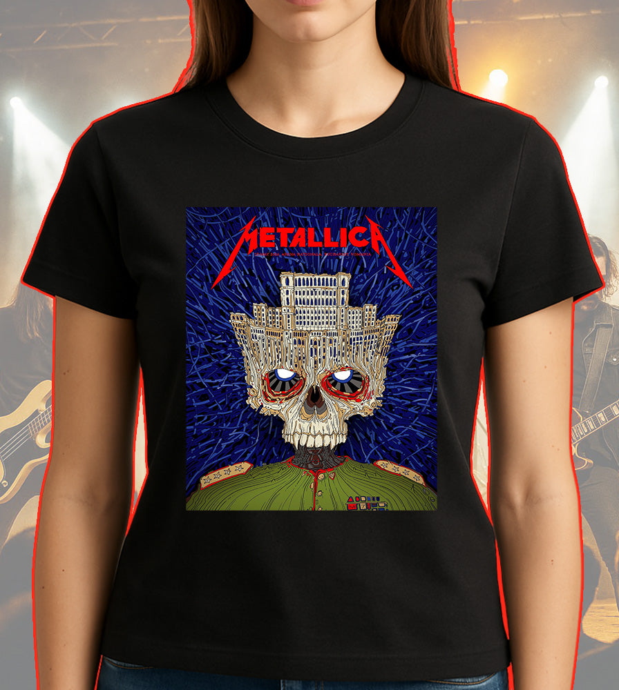 Metallica M72 World Tour Bucharest Romania May 13 2026 Arena Nationala skull black graphic T-shirt