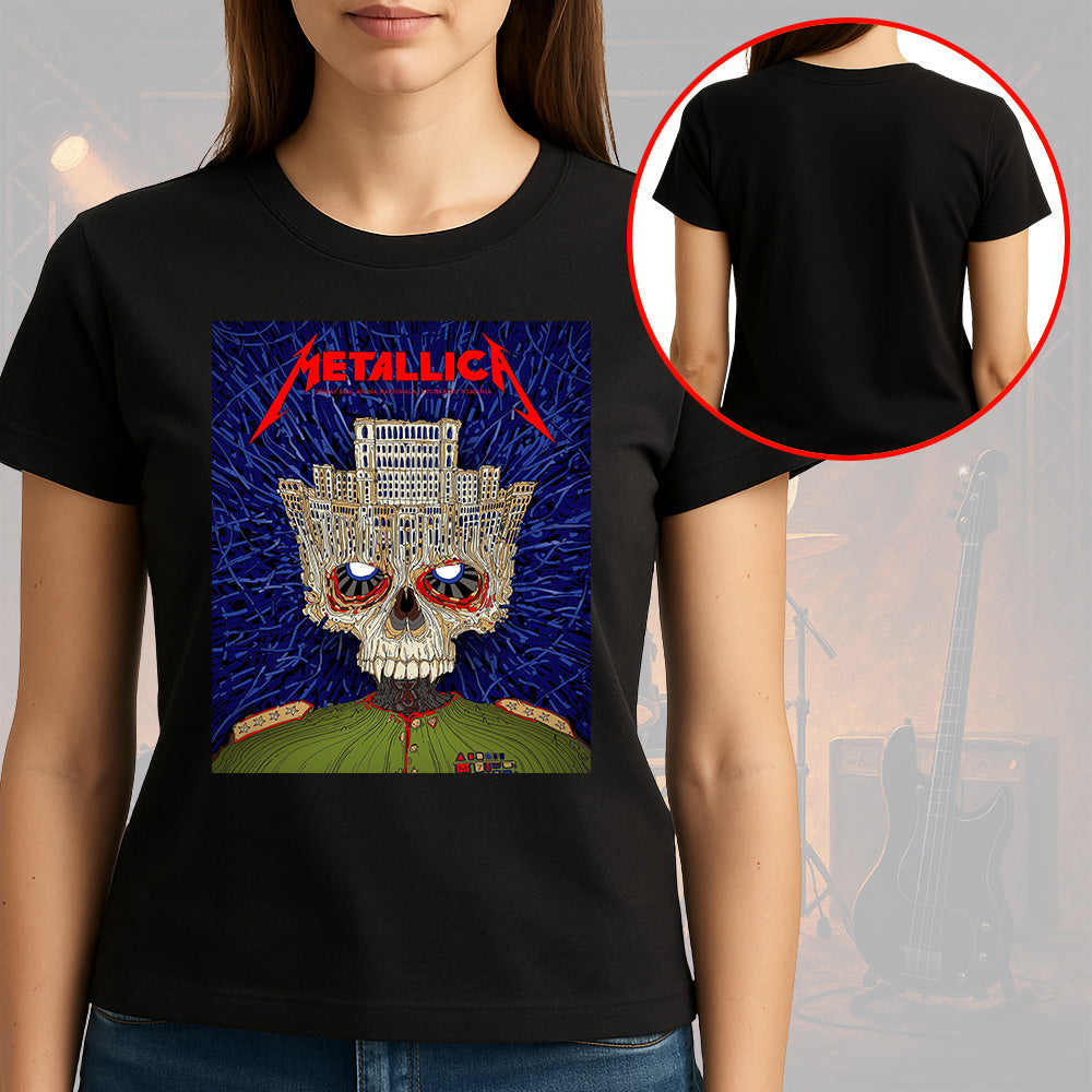 Metallica M72 World Tour Bucharest Romania May 13 2026 Arena Nationala skull black graphic T-shirt