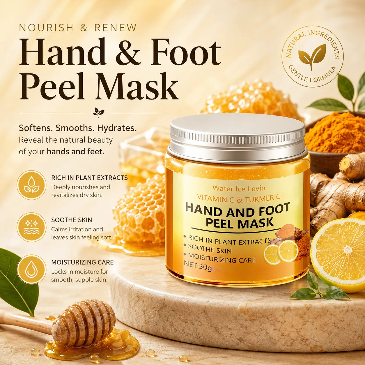 Vitamin C & Turmeric Hand & Foot Peel Mask For Dry Rough Skin