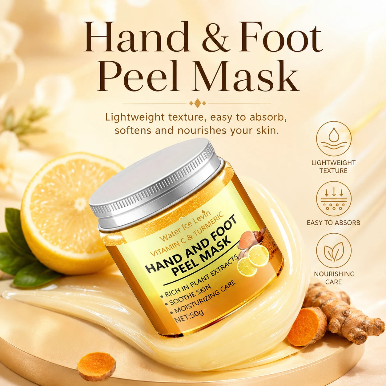 Vitamin C & Turmeric Hand & Foot Peel Mask For Dry Rough Skin