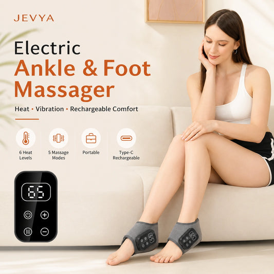 Jevya WarmRelief Electric Ankle & Foot Massager With Heat & Vibration