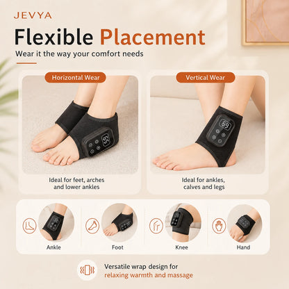 Jevya WarmRelief Electric Ankle & Foot Massager With Heat & Vibration