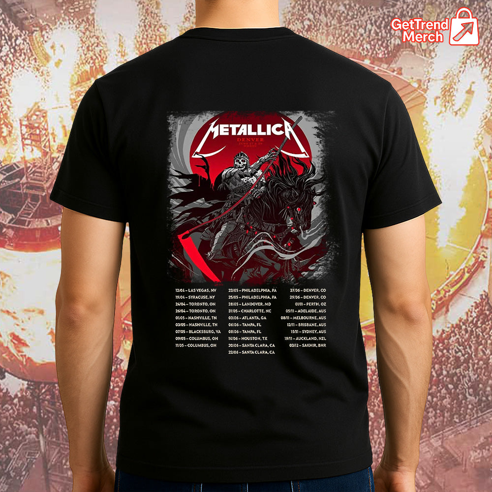 Metallica Concert Tour M72 World Tour June 27 & 29, 2025 Denver, CO Empower Field at Mile High Tonight In Denver Setlist Official T-Shirt by Becky Cloonan - Get Trend Merch