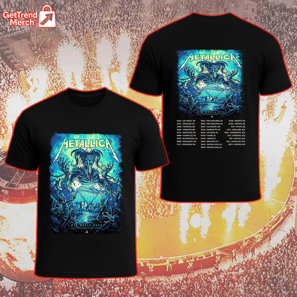 Metallica Concert Tour M72 World Tour June 3, 2025 Atlanta, GA Mercedes-Benz Stadium Demon Ram Apocalypse Official Band T-Shirt - Get Trend Merch