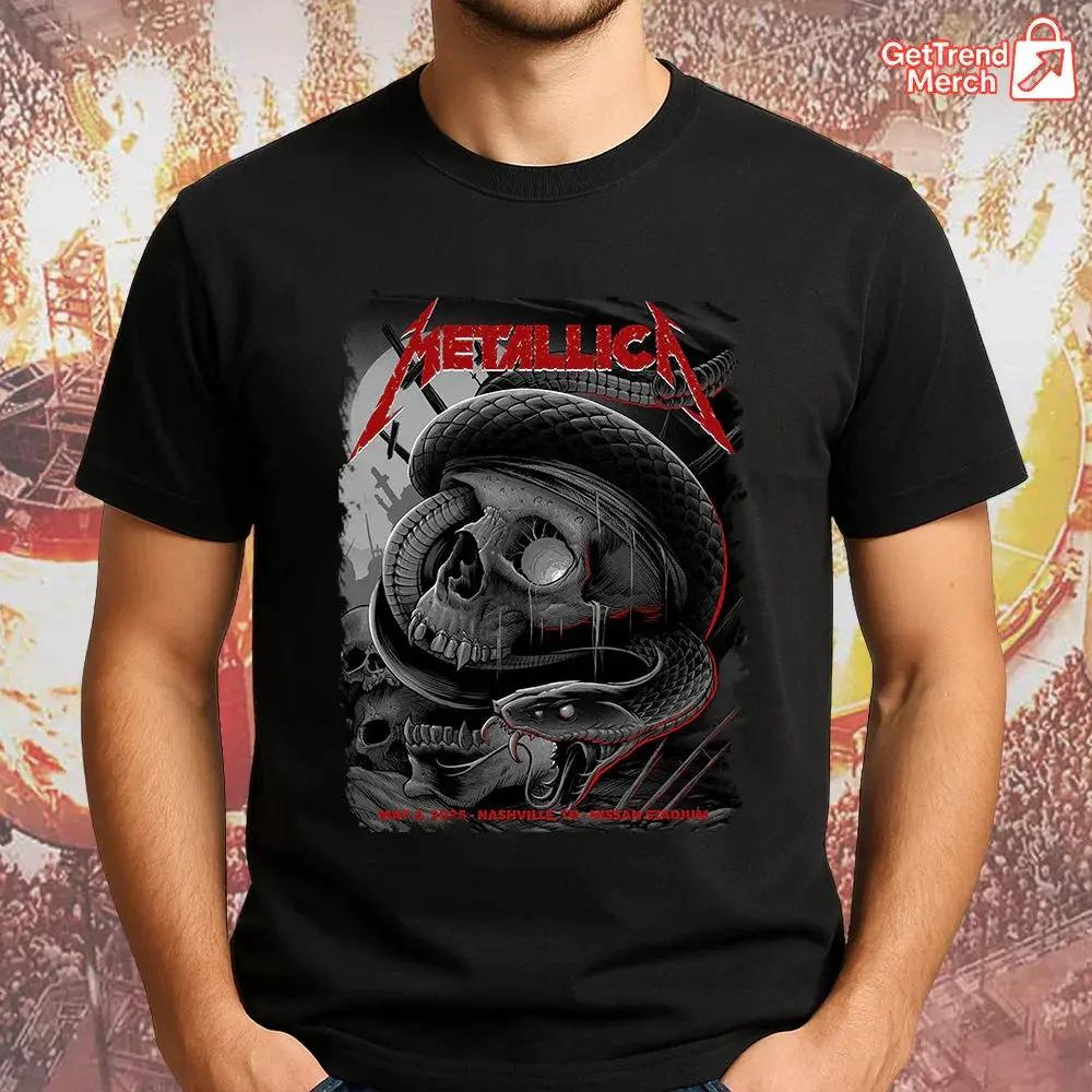 Metallica M72 Nashville 2025 Skull & Serpent T-Shirt | May 1 Nissan Stadium Show Tee - Get Trend Merch
