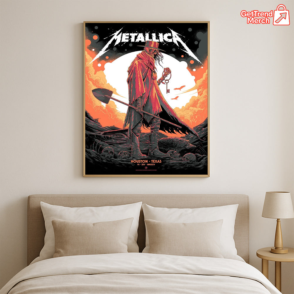 Metallica M72 Tour June 16 2025 Houston Texas NRG Stadium – Tonight In Houston Setlist Canvas Poster by Matt Ryan Tobin - Get Trend Merch
