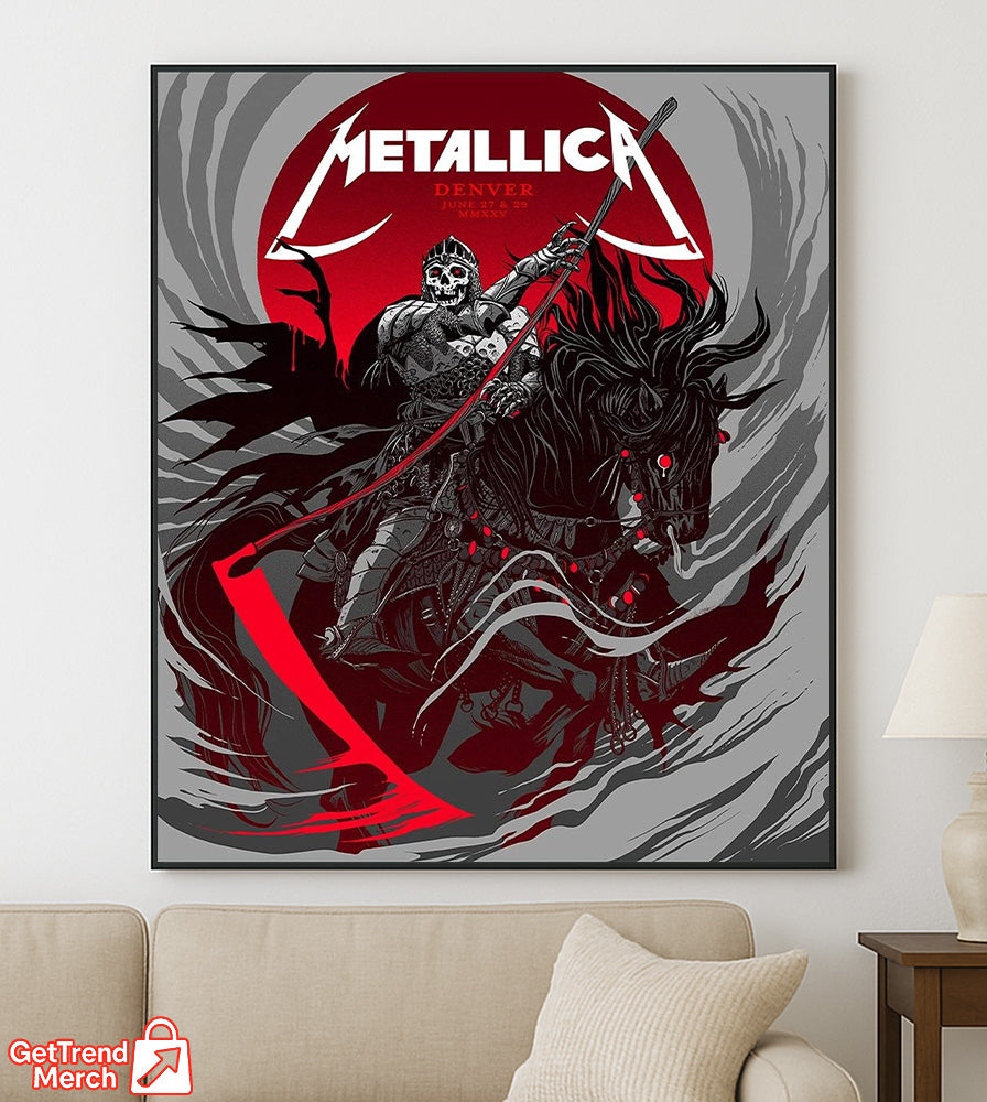 Metallica M72 World Tour June 27 & 29, 2025 Denver Empower Field at Mile High – Tonight In Denver Setlist Canvas Poster by Becky Cloonan - Get Trend Merch