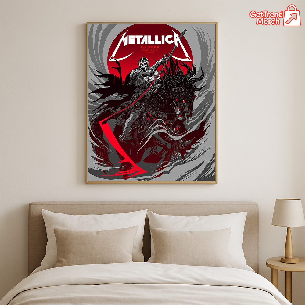 Metallica M72 World Tour June 27 & 29, 2025 Denver Empower Field at Mile High – Tonight In Denver Setlist Canvas Poster by Becky Cloonan - Get Trend Merch