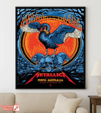 Metallica M72 World Tour November 1 2025 Perth Australia Optus Stadium Poster Canvas Wall Art