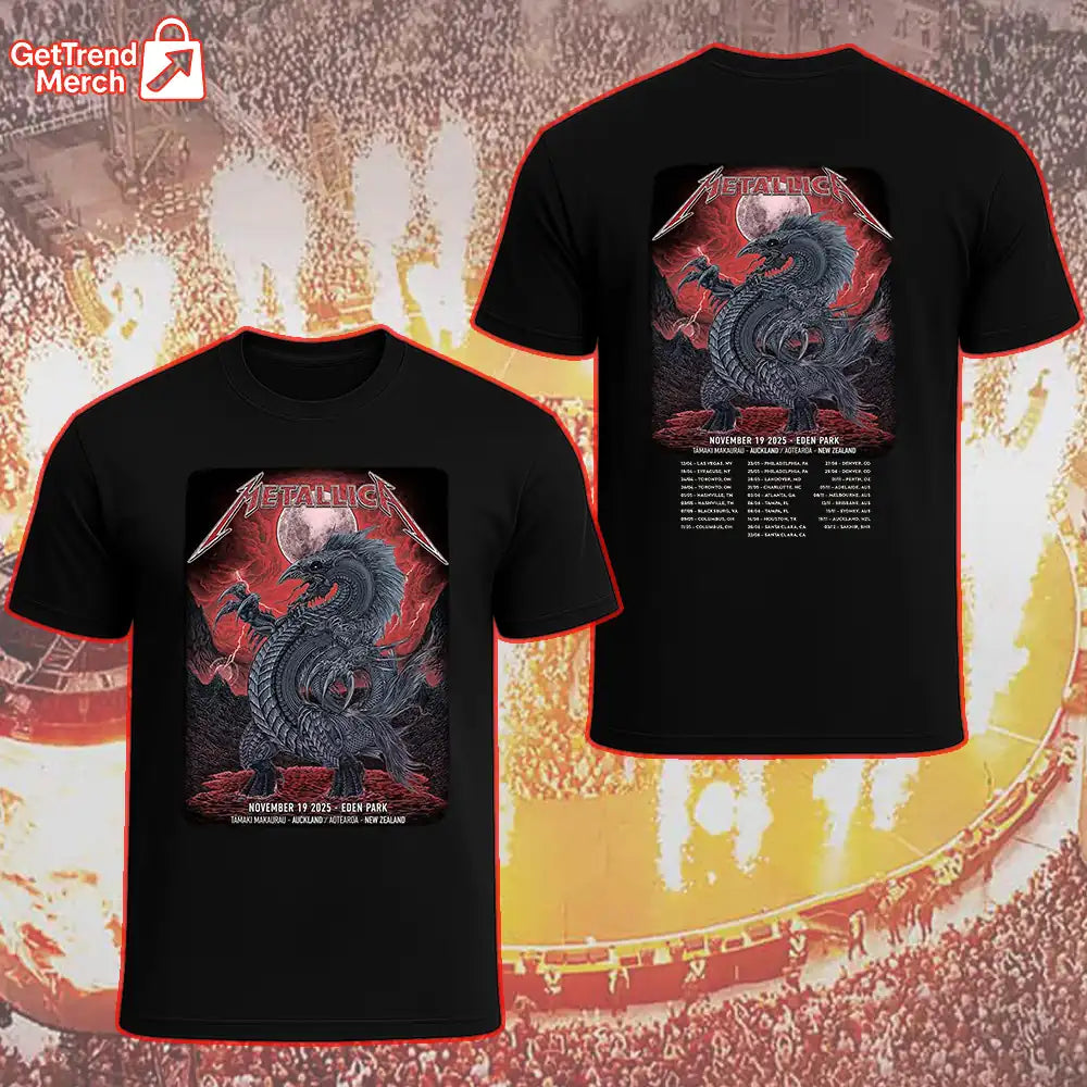 Metallica M72 World Tour November, 19 2025 Auckland, New Zealand - Eden Park Tour Shirt