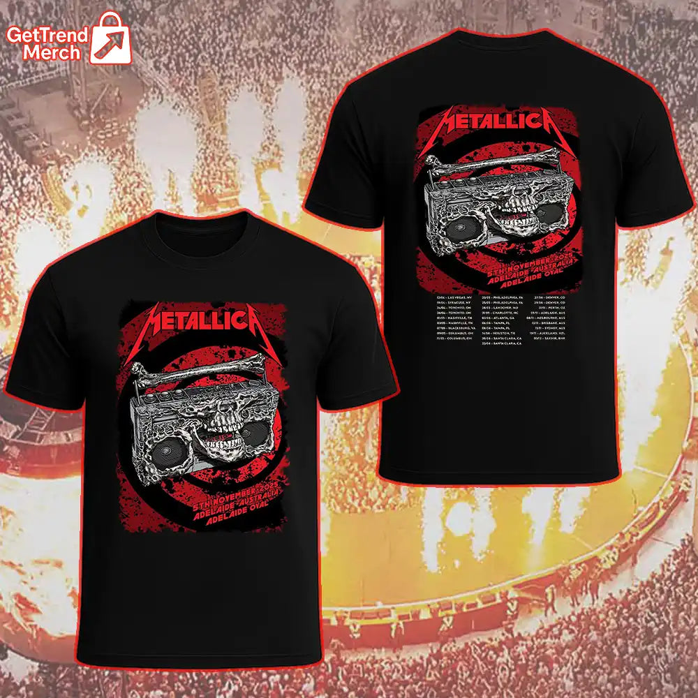 Metallica M72 World Tour November 5, 2025 Adelaide, Australia - Adelaide Oval Tour Shirt
